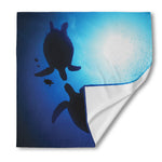 Sea Turtle Family Underwater Print Silk Bandana