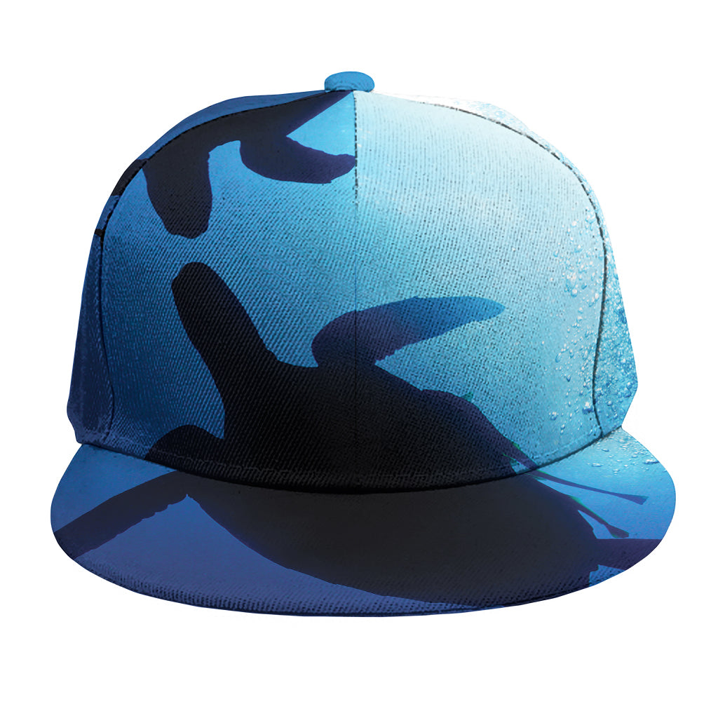 Sea Turtle Family Underwater Print Snapback Cap