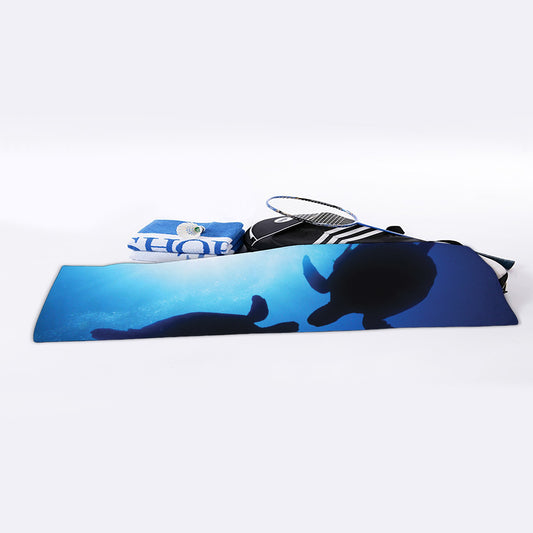Sea Turtle Family Underwater Print Sports Towel