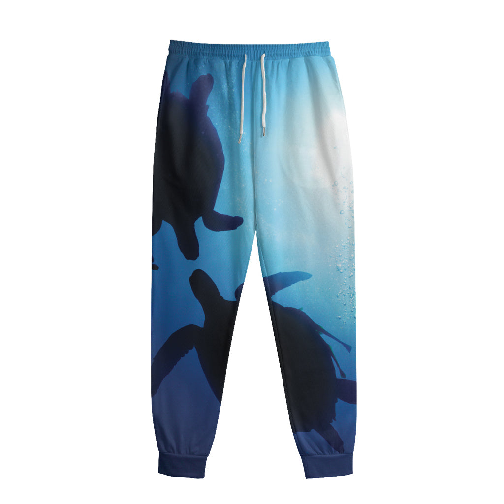 Sea Turtle Family Underwater Print Sweatpants