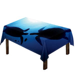 Sea Turtle Family Underwater Print Tablecloth
