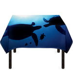 Sea Turtle Family Underwater Print Tablecloth