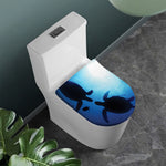 Sea Turtle Family Underwater Print Toilet Lid Cover