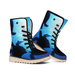 Sea Turtle Family Underwater Print Winter Boots