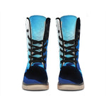 Sea Turtle Family Underwater Print Winter Boots