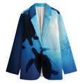 Sea Turtle Family Underwater Print Women's Cotton Blazer