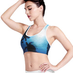 Sea Turtle Family Underwater Print Women's Sports Bra