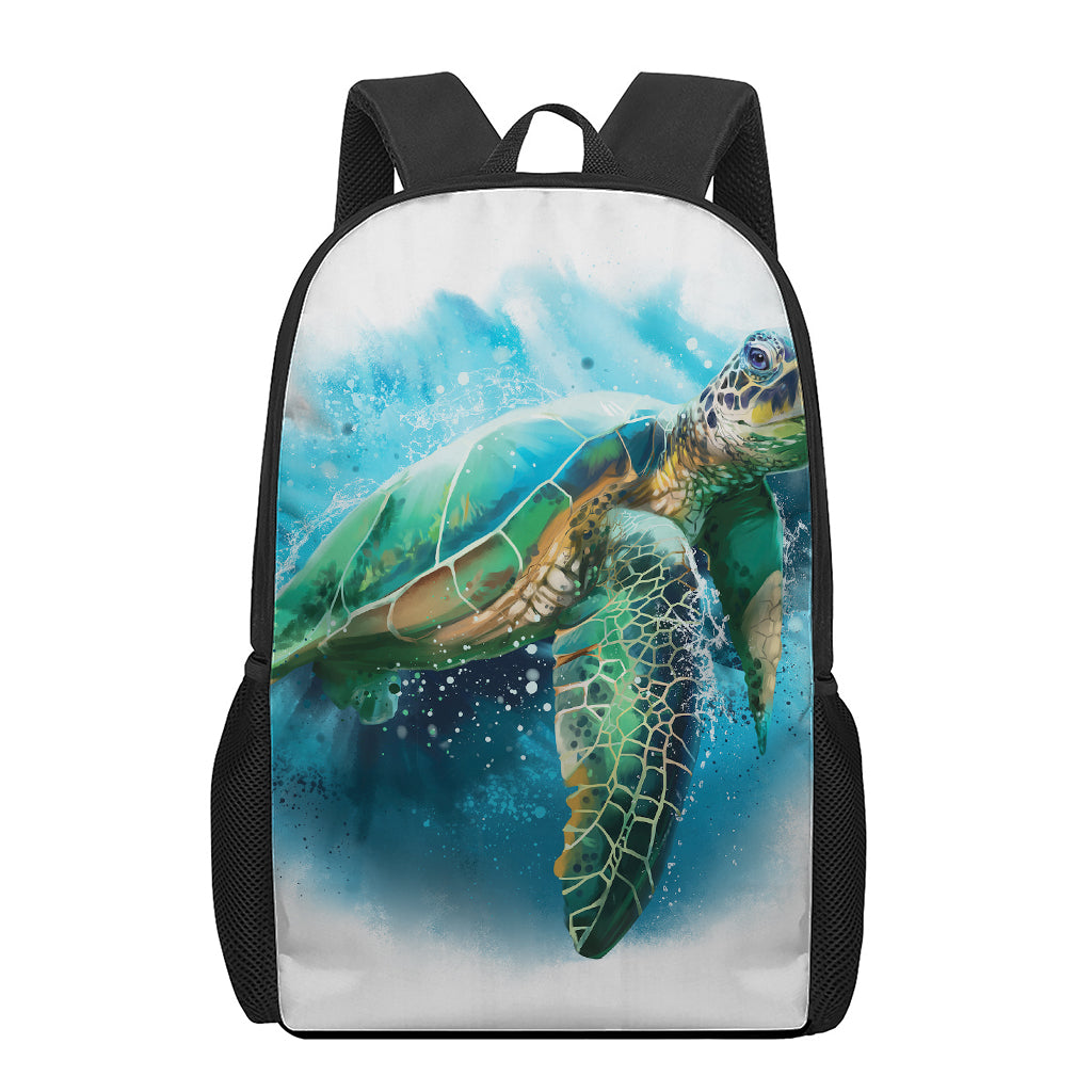 Sea Turtle Painting Print 17 Inch Backpack