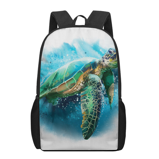 Sea Turtle Painting Print 17 Inch Backpack