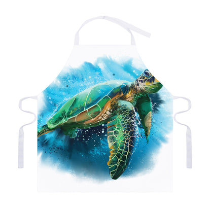 Sea Turtle Painting Print Adjustable Apron