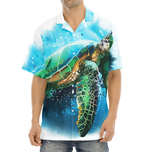 Sea Turtle Painting Print Aloha Shirt