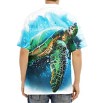 Sea Turtle Painting Print Aloha Shirt