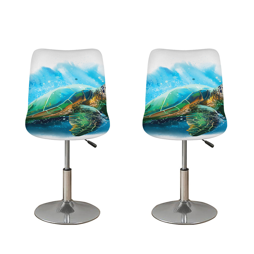 Sea Turtle Painting Print Bar Stool Covers