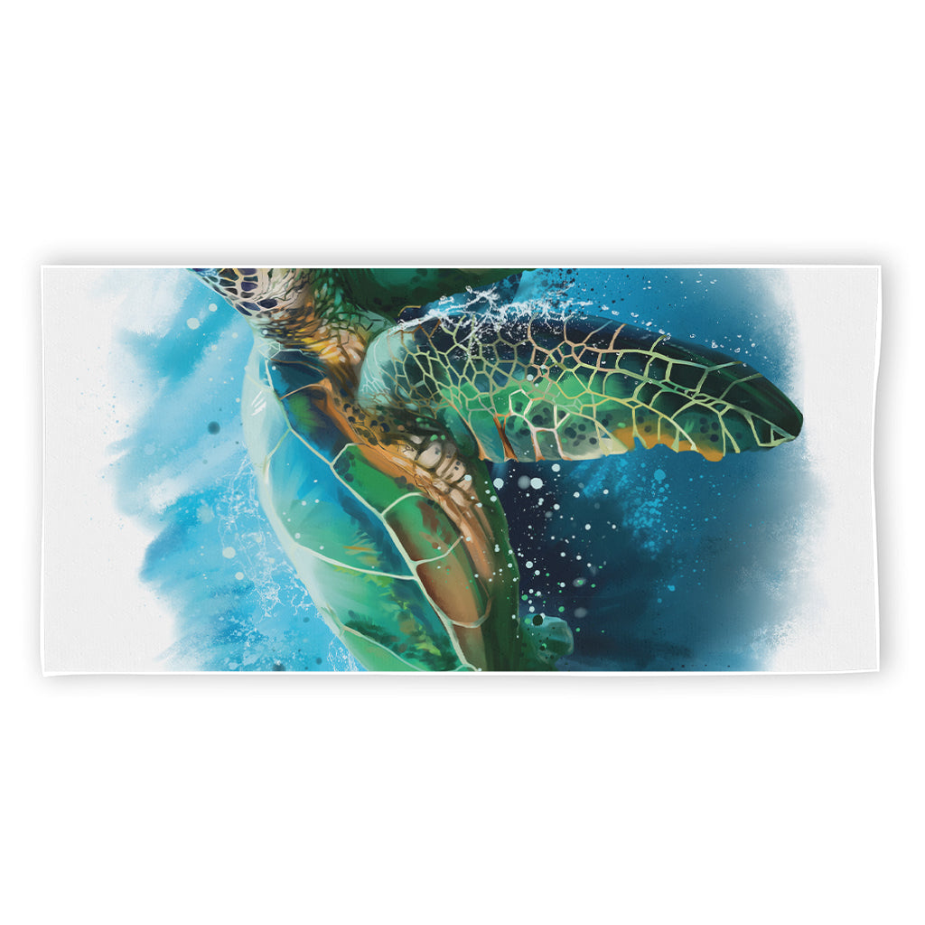 Sea Turtle Painting Print Beach Towel