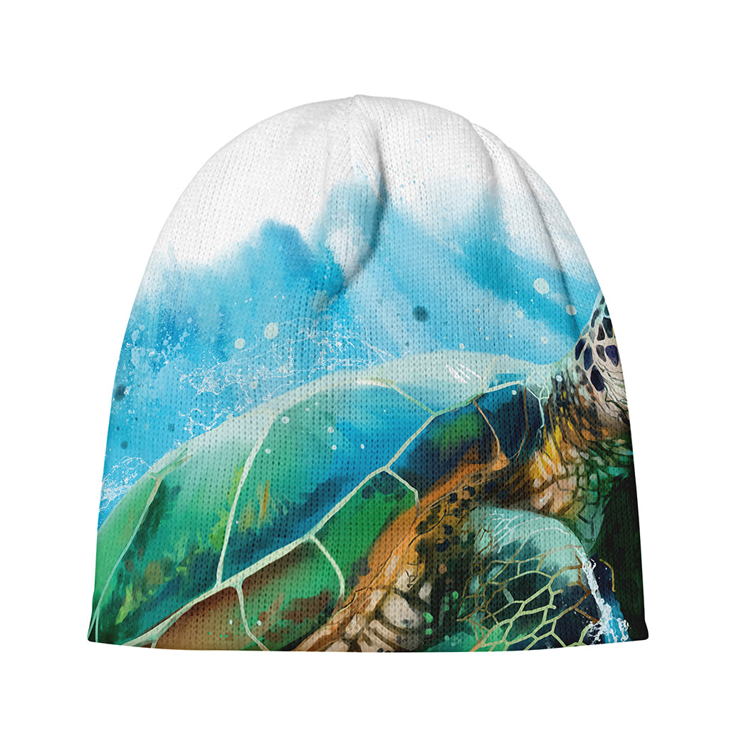 Sea Turtle Painting Print Beanie