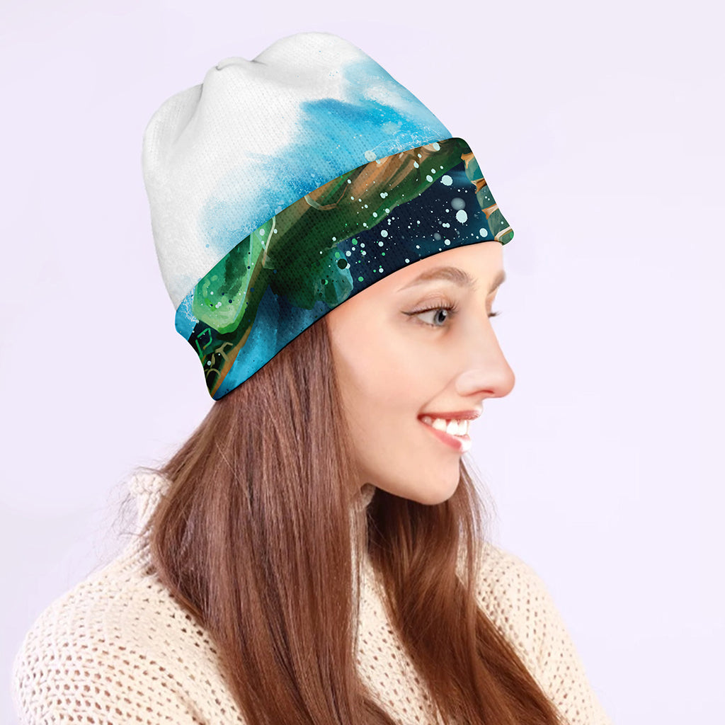 Sea Turtle Painting Print Beanie