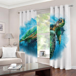 Sea Turtle Painting Print Blackout Grommet Curtains