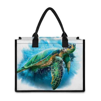 Sea Turtle Painting Print Canvas Tote Bag