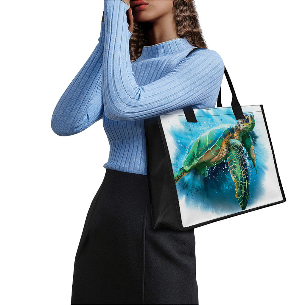 Sea Turtle Painting Print Canvas Tote Bag