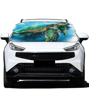 Sea Turtle Painting Print Car Windshield Snow Cover