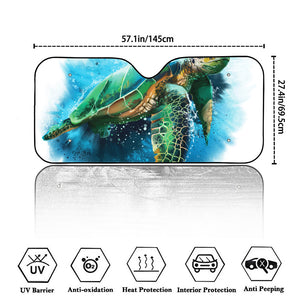 Sea Turtle Painting Print Car Windshield Sun Shade