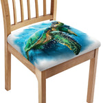 Sea Turtle Painting Print Chair Cushion Cover