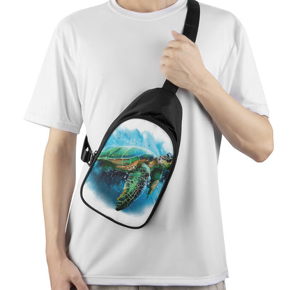 Sea Turtle Painting Print Chest Bag