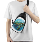 Sea Turtle Painting Print Chest Bag