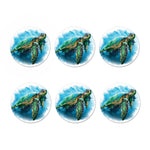 Sea Turtle Painting Print Coaster Set