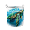 Sea Turtle Painting Print Collapsible Laundry Basket