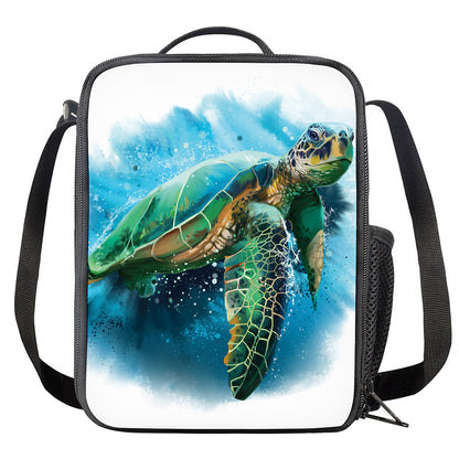 Sea Turtle Painting Print Crossbody Lunch Bag