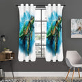 Sea Turtle Painting Print Grommet Curtain Panels