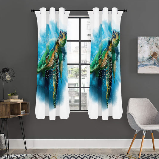 Sea Turtle Painting Print Curtain