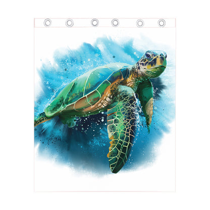 Sea Turtle Painting Print Curtain