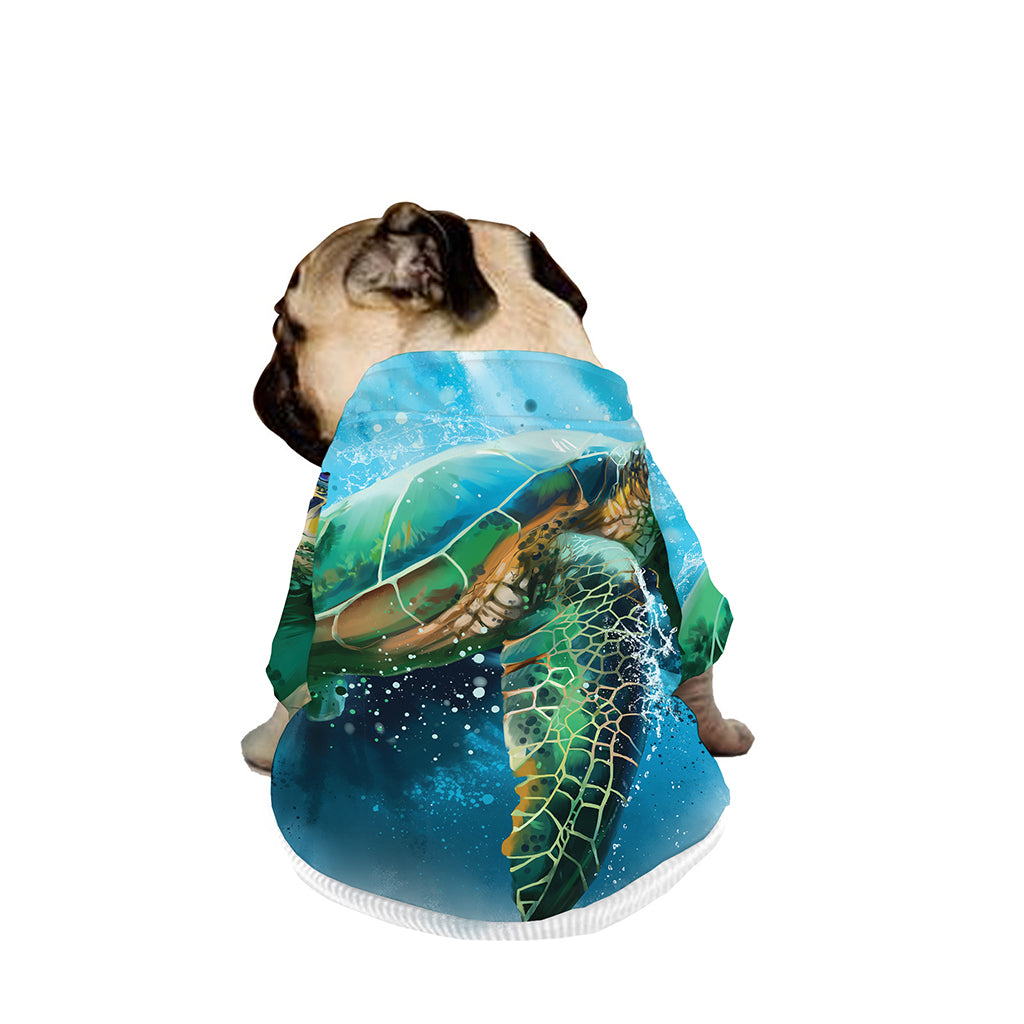 Sea Turtle Painting Print Dog Zip Up Jacket