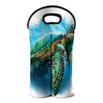 Sea Turtle Painting Print Double Neoprene Wine Tote