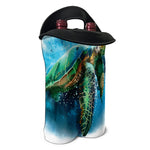 Sea Turtle Painting Print Double Neoprene Wine Tote