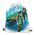 Sea Turtle Painting Print Drawstring Bag