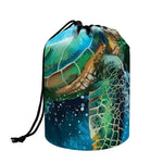 Sea Turtle Painting Print Drawstring Makeup Bag