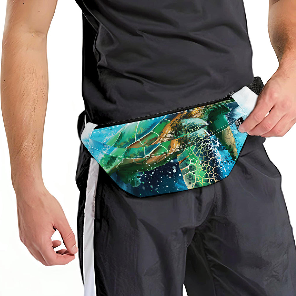 Sea Turtle Painting Print Fanny Pack