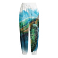 Sea Turtle Painting Print Fleece Lined Knit Pants