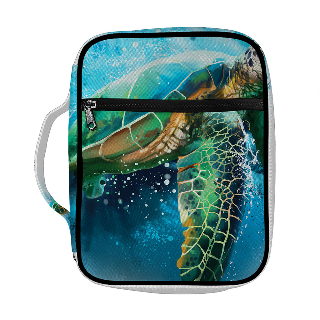 Sea Turtle Painting Print Front Pocket Bible Bag