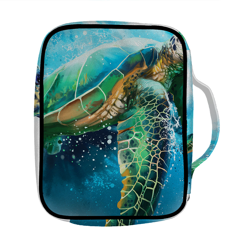 Sea Turtle Painting Print Front Pocket Bible Bag