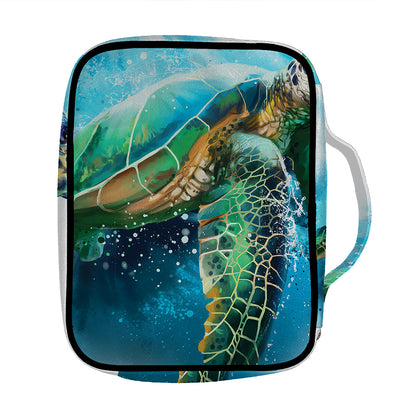Sea Turtle Painting Print Front Pocket Bible Bag