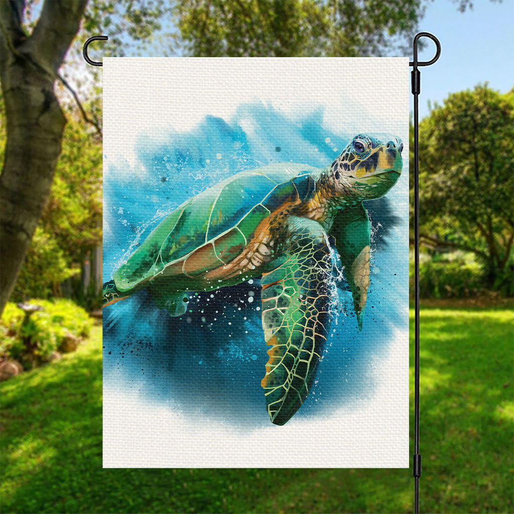 Sea Turtle Painting Print Garden Flag