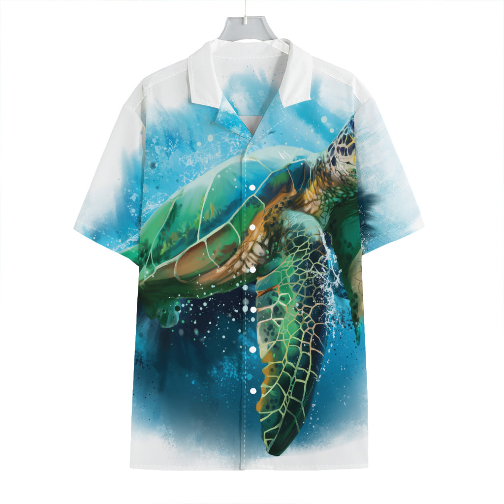 Sea Turtle Painting Print Hawaiian Shirt