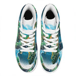 Sea Turtle Painting Print High Top Leather Sneakers
