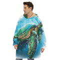 Sea Turtle Painting Print Hoodie Blanket