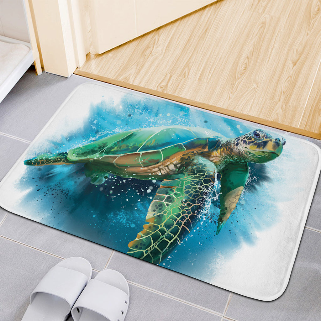 Sea Turtle Painting Print Indoor Door Mat