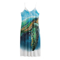Sea Turtle Painting Print Jersey Midi Cami Dress